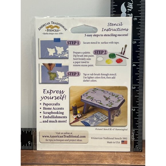 American Traditional Stencil BL-121 HEART TRIMS BORDER Laser Cut Craft Template - Picture 2 of 2